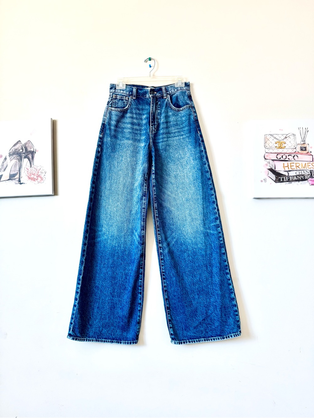 Madewell High-Rise Wide-Leg Jeans in Medium Blue Wash Size 25 - Picture 2 of 12